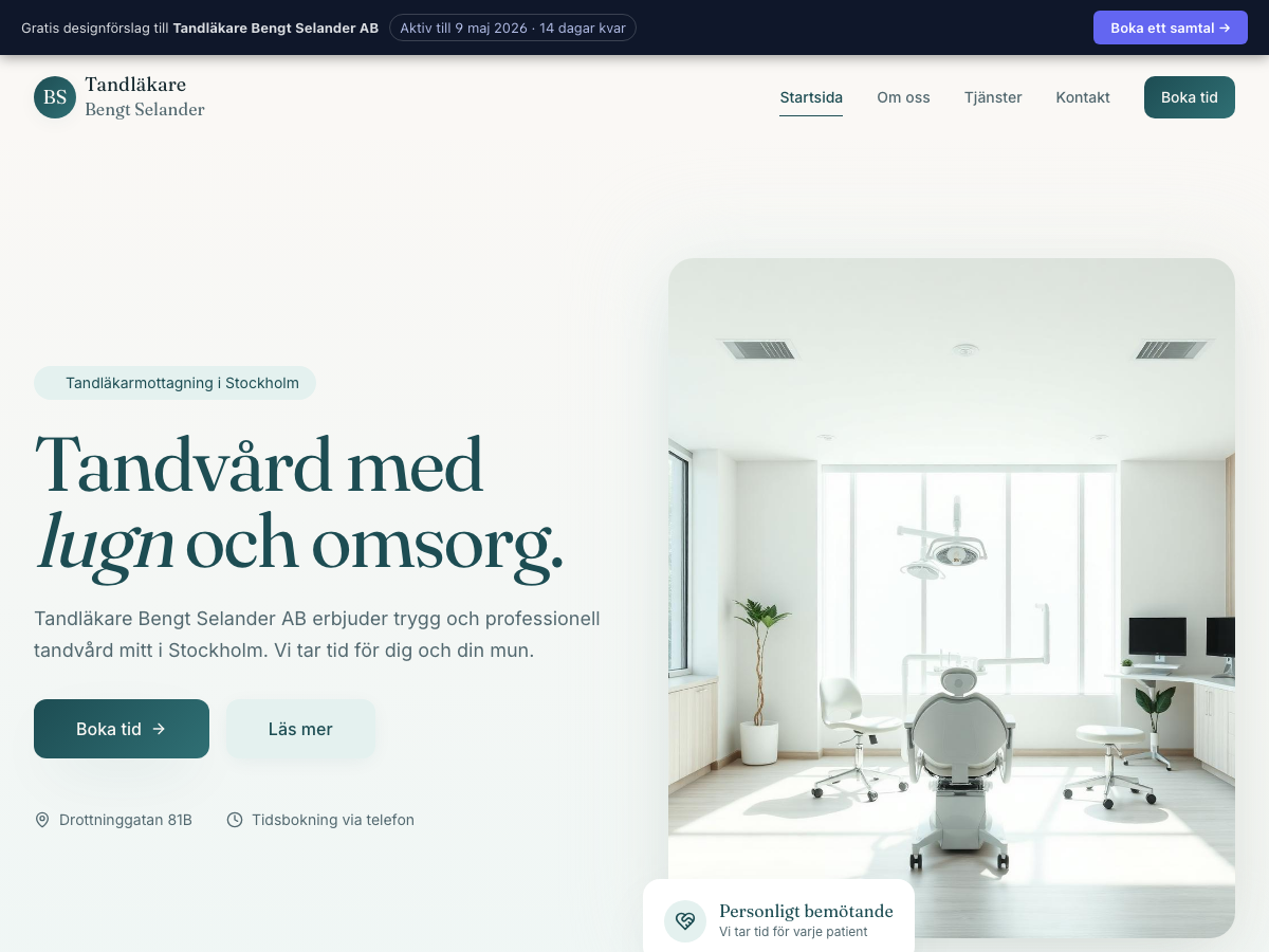 Tandläkare Bengt Selander demo screenshot